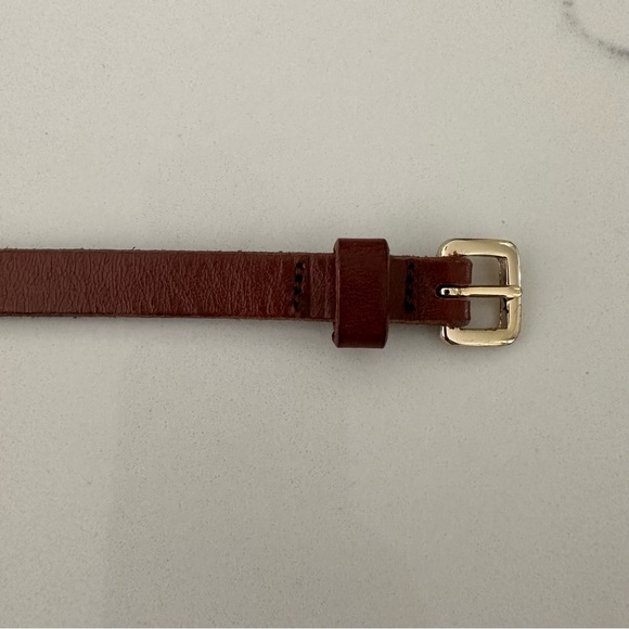 J. Crew Skinny Belt in Camel Brown Size Small - Picture 4 of 6